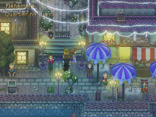 Quelques parasols prs de la taverne.